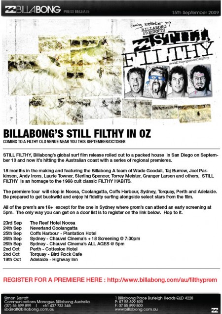 Pop Magazine - Billabong - Still Filthy in Oz